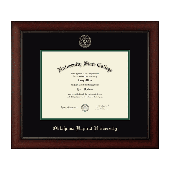 Framerly - OBU Diploma Frame with Black and Tartan Green Mat