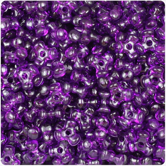 BeadTin Dark Amethyst Transparent 11mm TriBead Craft Beads (500pcs)
