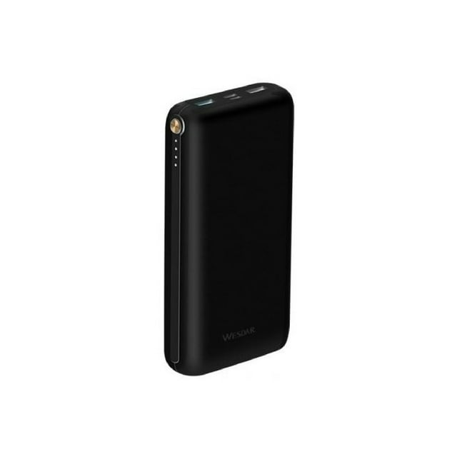 Power Bank Wesdar S91, 20000 mAh, 3 A, carga rápida, color negro