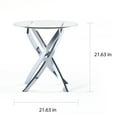 thumbnail image 2 of Furniture of America Dess Modern Chrome 22-inch Glass Top X-cross Round Side Table by, 2 of 4