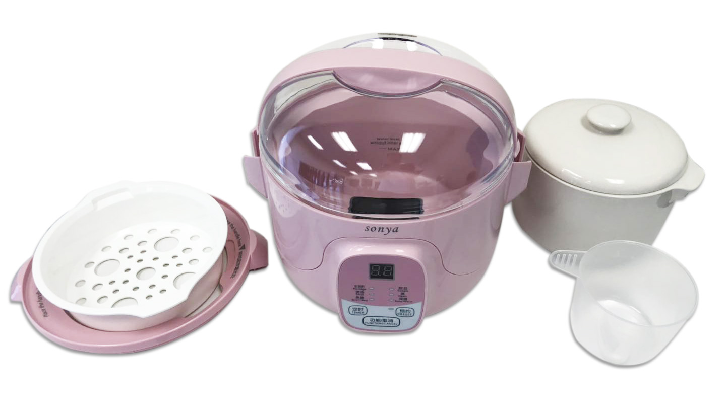 Bonus Pack Sonya Ceramic Pot Smart Electric Slow Stew Pot SY-DGD8P (Pink) - image 4 of 4