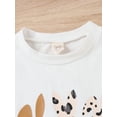 thumbnail image 5 of hirigin Kid Girls Easter Pants Set, Short Sleeve T-shirt with Rabbit Print Flare Pants and Bowknot Headband, 5 of 9