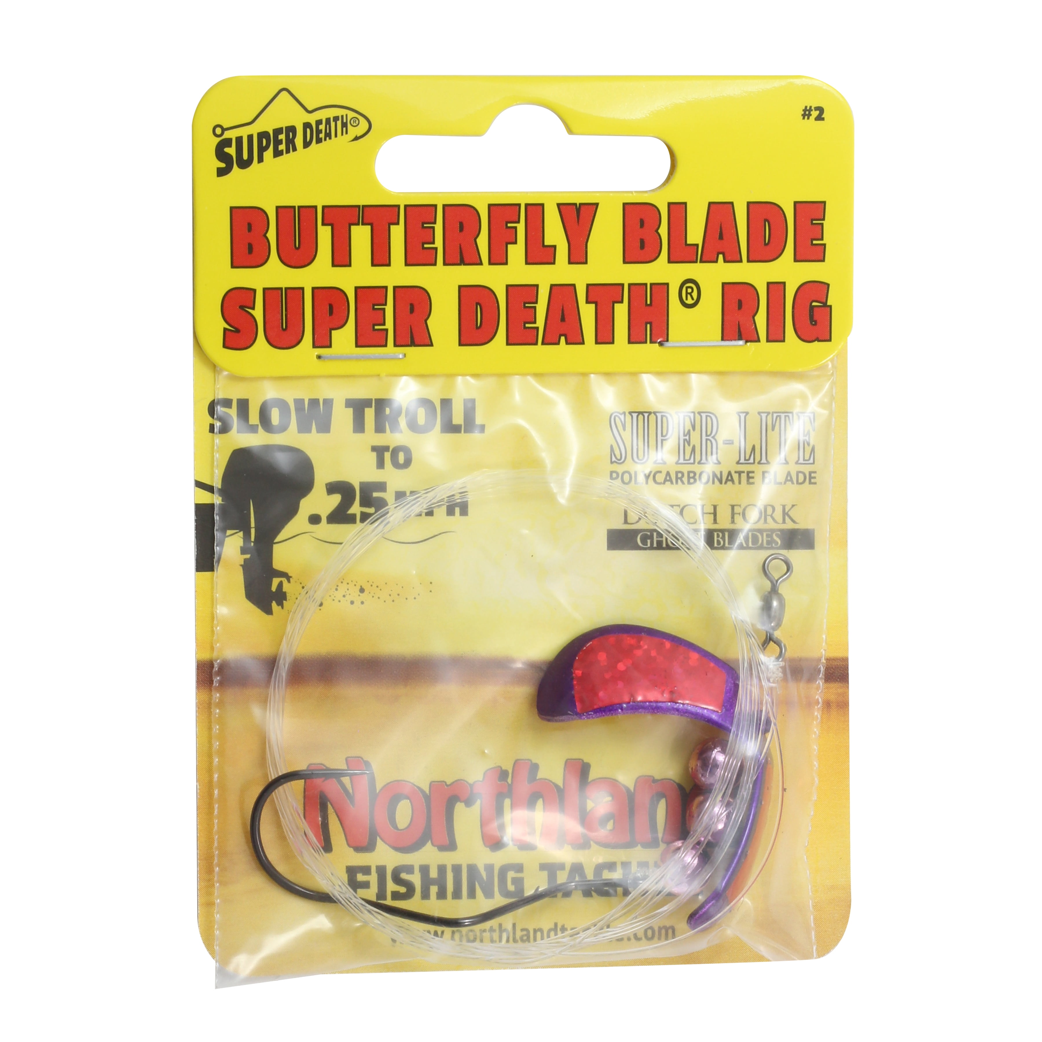 (2 pack) Northland TackleButterfly Blade Super Death Bait, Cisco Purple, 60"
