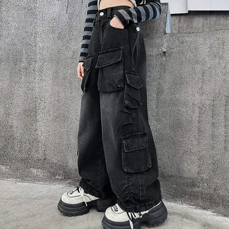 ブラックNinety Girl Logo Buggy Denim Pants M Ninety Girl