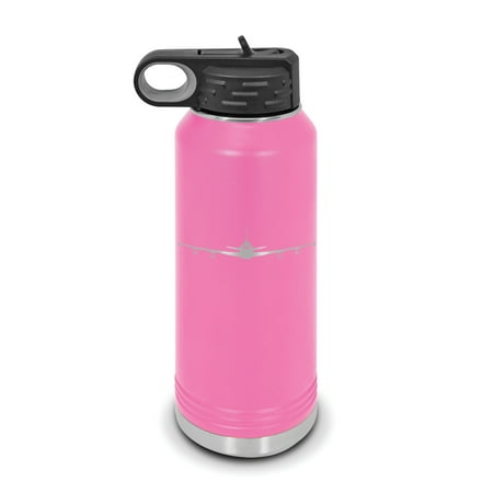 

E-6B Mercury Water Bottle 32 oz - Laser Engraved w/ Flip Top Removable Straw - Stainless Steel - Vacuum Insulated - Double Walled - Drinkware - e-6 e6 egb airborne command 707-300 e-6a hermes - Pink