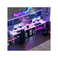 thumbnail image 2 of Ourlova U Shaped Desk. 126 Inch Gaming Desk With Monitor Stand And LED Lights. Reversible Shaped Large Computer Desk With Power Outlets. Large Corner Office Desk With Storage Bag And Hooks, 2 of 8