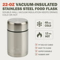 thumbnail image 3 of Ozark Trail 22 oz Double-Wall Vacuum-Insulated Stainless Steel Food Jar, Durable & Insulated, Perfect for Camping & Sports, 3 of 10