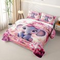 thumbnail image 3 of Erosebridal Cute Elephant Animal Bed Spread Queen, Blossoms Flower Queen Coverlet Set, 3-Piece, 3 of 7
