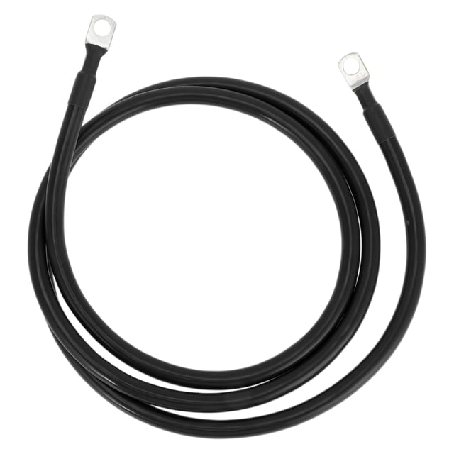 Cables de batería de inversor de 2 AWG de 3/8" Lug, cobre estañado, 1 pieza, negro, 6 pies