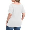thumbnail image 5 of Gocolloa Womens Plus Size Boat Neck Short Sleeve T Shirts Slim Fit Summer Dressy Tops Tee White 3X, 5 of 6