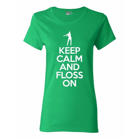 Ladies Keep Calm And Floss On Dance Funny DT T-Shirt Tee
