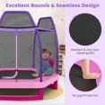 thumbnail image 6 of Costway 7 FT Kids Trampoline with Safety Enclosure Net Spring Pad & Jumping Mat for Kids Pink, 6 of 10