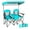 Turquoise, variant on Folding Camping Chair with Canopy & Cooler - Portable Double Sun Shade Chair with Cup Holder - Outdoor Beach Chair for 2 Adults - Red, Turquoise, Blue