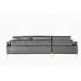 thumbnail image 3 of Shannon Velvet Sectional Sofa with Chaise - Solid Wood & Brass Gold Legs, Plush Velvet, 3 of 10