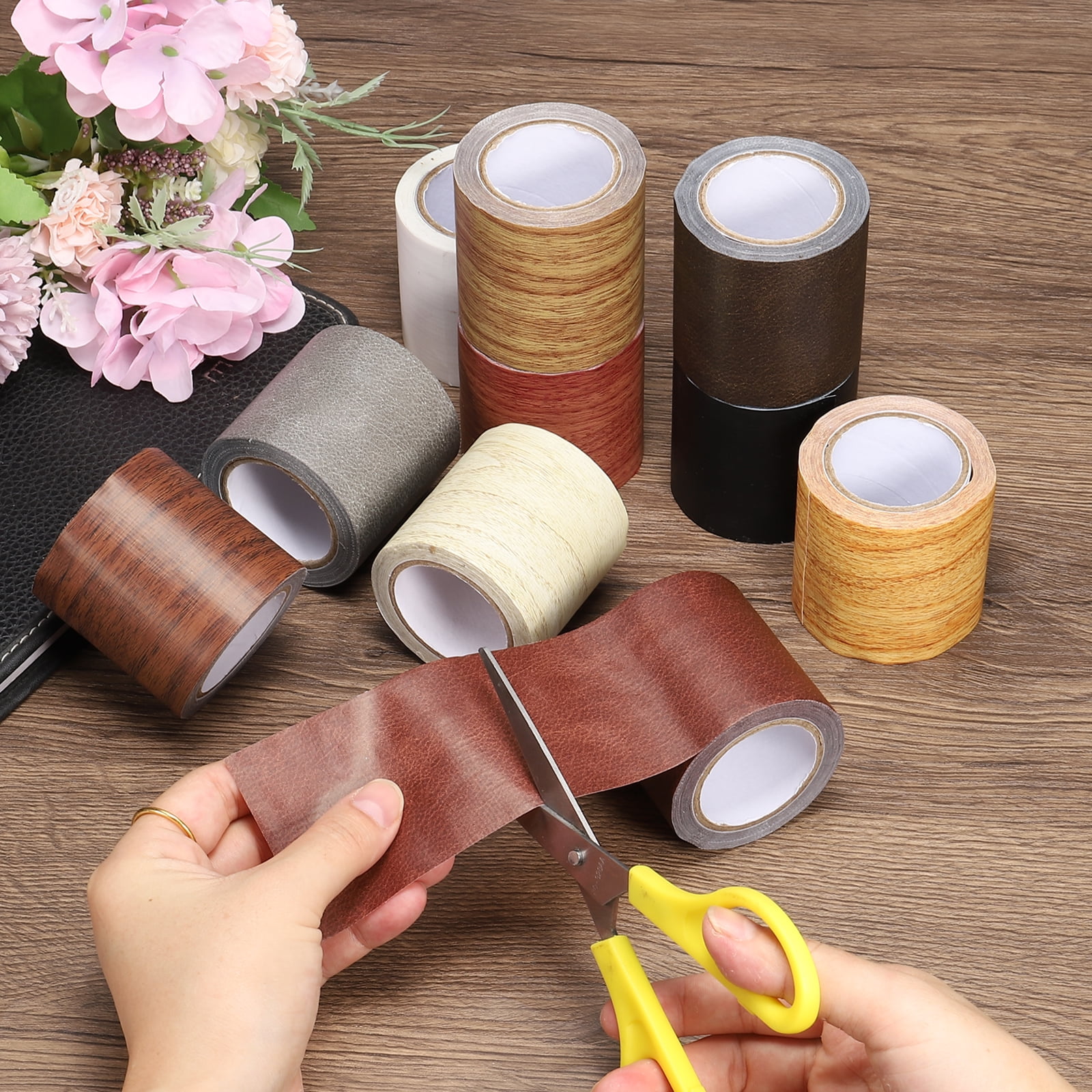 Unique Bargains Wood Grain Repair Tape Self Adhesive Realistic Patch Brown Oak