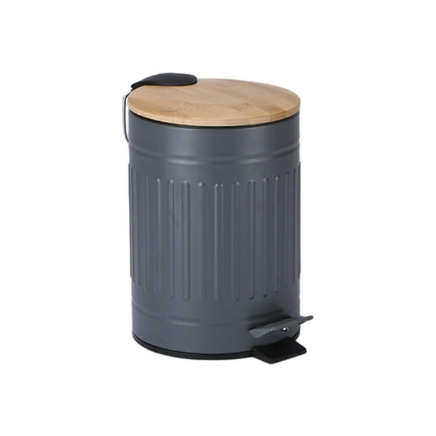 Smilepp 3L Trash Can Garbage Bin Design Rubbish Bucket Multifunctional Waste  Container Bathroom Kitchen Living Room Office 5L/Gray/20.5*26cm 