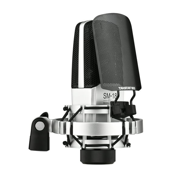 Arealer SM-18 EL Professional Recording Microphone Cardioid Condenser XLR Mic Kit with Adjustable Shock Mount Metal Pop Screen for Studio Vocal Music Instrument Live Stream Performance