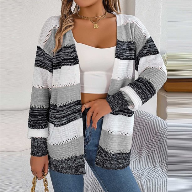 Puntoco Suéter Mujer Casual Rayas Cuello Redondo Suéter Top Navidad Liquidación Puntoco Puntoco-363