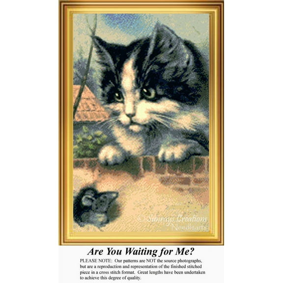 Are You Waiting for Me?, Vintage Counted Cross Stitch Pattern (Pattern Only, You Provide the Floss and Fabric)