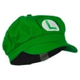thumbnail image 3 of Circle Mario and Luigi Embroidered Cotton Newsboy Cap - Lime 2XL-3XL, 3 of 5