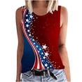 thumbnail image 2 of Wiyuqeen Débardeurs Rouges Blancs Bleus pour Femmes Sans Manches Col Rond Débardeurs 4 Juillet Débardeurs Patriotiques Jour de l'Indépendance Grande Taille Débardeurs de Vacances, 2 of 5
