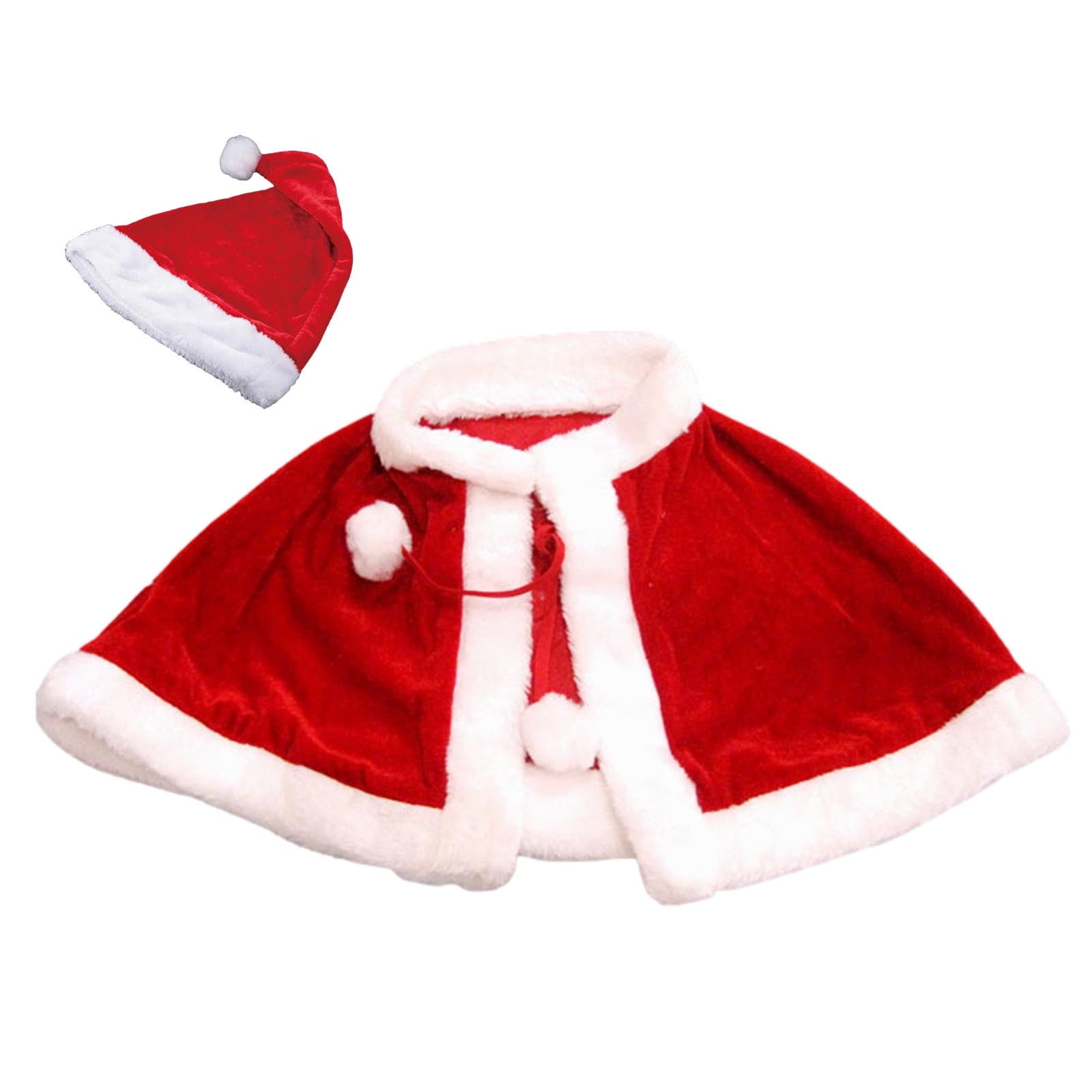 QUYUON Children Kids Girls Christmas Cape Thicken Velvet Warm Costume