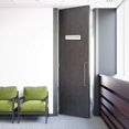 thumbnail image 5 of Juego de 6 - Soporte de pared de aluminio negro resistente y elegante para placa de identificación, soporte curvo para puerta de oficina y negocios con cinta adhesiva de 8 x 3 - Película de plástico i, 5 of 5