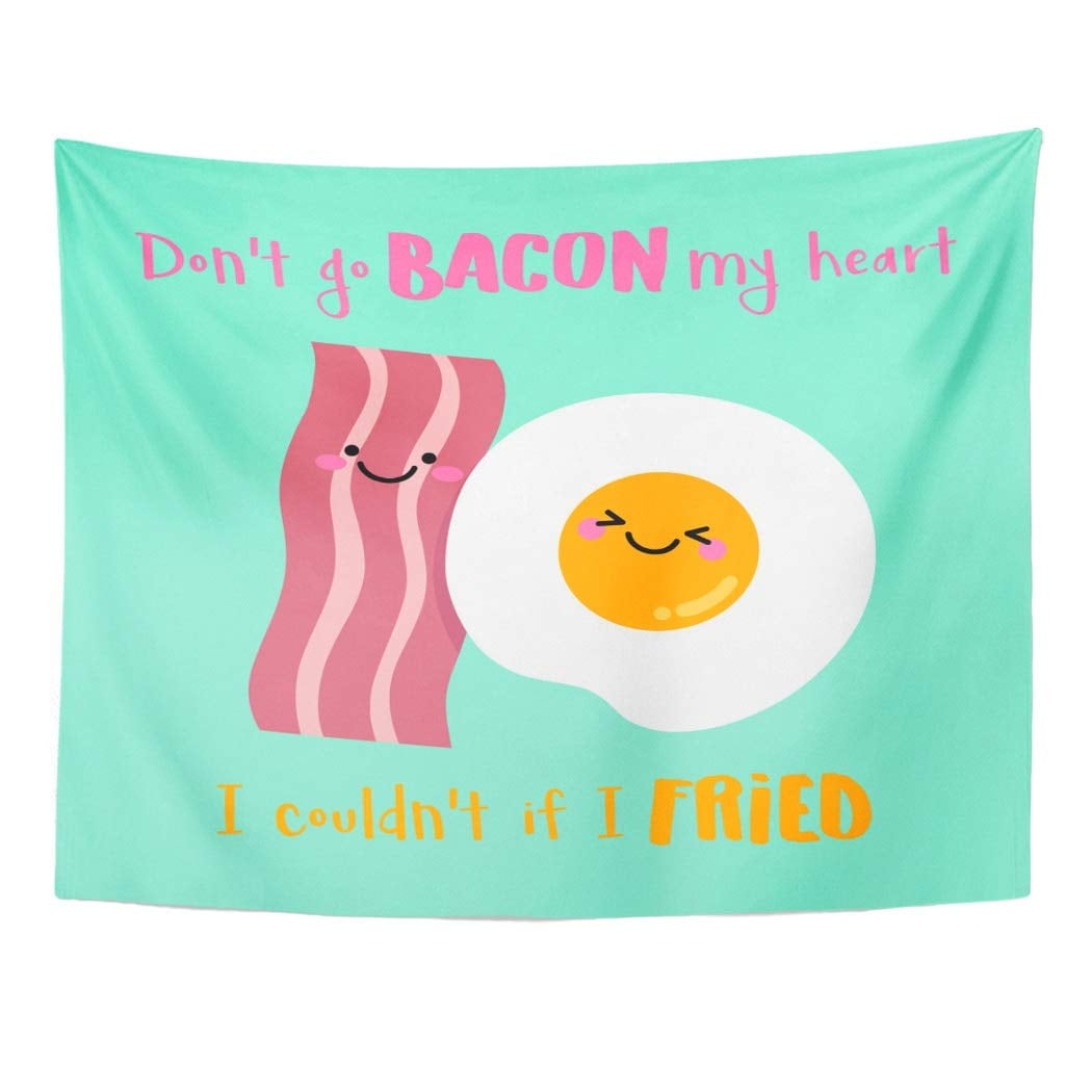 ZEALGNED Food Cute Bacon and Fried Egg Funny Pun Quote for Valentine’S