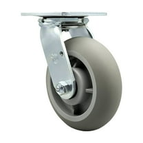 6 Inch Thermoplastic Rubber Wheel Swivel Caster with Ball Bearing Service Caster