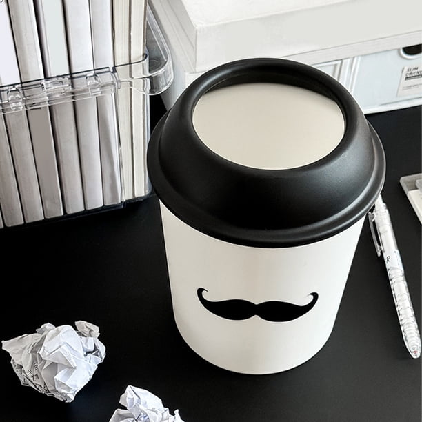 Fiudx Ofertas flash del día Papelera de escritorio con tapa abatible, almacenamiento para baño, hogar, sala de estar, cesta gruesa, Mini papelera