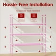 thumbnail image 5 of Sakugi 3-Tier Shoe Rack, Sturdy Shoe Organizer, Shoe Shelf Holds up to 16 Pairs of Shoes, Assembled Length, 28 in, Pink, 5 of 5
