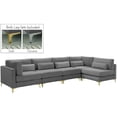 thumbnail image 1 of Meridian Furniture Julia Grey Velvet Modular Sectional (5 Boxes), 1 of 2