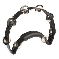 Rhythm Tech RT1210-U Solo Tambourine Black-Single Row Nickel Jingles