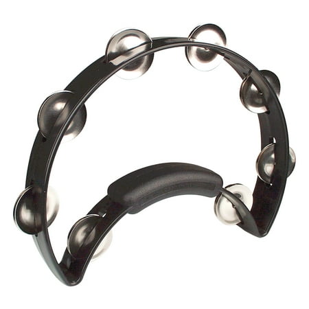 Rhythm Tech RT1210-U Solo Tambourine Black-Single Row Nickel Jingles