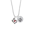 thumbnail image 2 of Delight Jewelry Silvertone Open Rope Texas with Red Heart Silvertone Script Initial Disc - B - Charm Necklace, 20"+3", 2 of 4