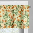 thumbnail image 3 of Ambesonne Floral Valance Pack of 2, Curved Flowers Butterflies, 54"X12", Cream Orange and Olive Green, 3 of 5