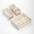 thumbnail image 3 of mDesign Fabric Nursery/Playroom Divided Drawer Storage Bin, 2 Pack, Taupe Stripe, 3 of 8