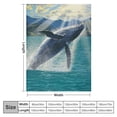 thumbnail image 4 of RUIYC Sea Animals Throw Blanket, Humpback Whale Playing in The Water from Whale Whatching Boat, Flannel Accent Piece Soft Couch Cover for Adults, Turquoise Blue White, 4 of 6