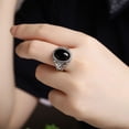 thumbnail image 3 of Soumake Men Vintage Artificial Gem Carving Band Finger Ring Jewelry Party Banquet Gift Fashion, 3 of 8