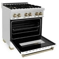 thumbnail image 6 of ZLINE Autograph Edition 30" 4.0 cu. ft. Dual Fuel Range with Gas Stove and Electric Oven in Stainless Steel with Gold Accents (RAZ-30-G), 6 of 7