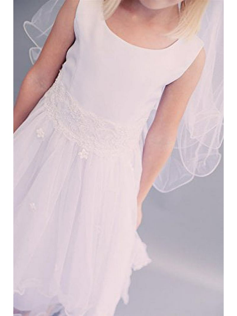 Big Girls' First Communion Lace Trim Tulle Wedding Flowers Girls Dresses White Size 8 - Walmart.com Big Girls' First Communion Lace Trim Tulle Wedding Flowers Girls Dresses White Size 8 - Walmart.com
