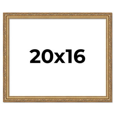 20x16 Frame Gold Solid Wood Picture Frame Width 1.25 Inches | Interior Frame Depth 0.375 Inches |
