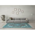 thumbnail image 3 of Ahgly Company Indoor Square Persian Light Blue Traditional Area Rugs, 4' Square, 3 of 4
