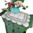 thumbnail image 5 of CHOK Rectangular Cotton Handwork Crochet Lace Table Runner Doilies for Coffee Table Dresser Scarf Centerpieces Décor 2PC, 5 of 5