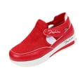 thumbnail image 2 of CHWshoes Shoes For Women Sneakers Slip Ons Canvas Shoes Fashion Casual Summer Low Top Platform Walking Flats Loafers，Red Size 38, 2 of 8