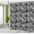 thumbnail image 5 of Ambesonne Vintage Palm Shower Curtain, Jungle Scene Island, 69"Wx75"L, Charcoal Grey and White, 5 of 5