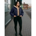 thumbnail image 5 of Women Premium Midweight Puffer Jacket Navy Blue Water-Repellant Insulated-XXL, 5 of 9