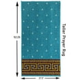 thumbnail image 3 of Modefa Turkish Islamic Luxury Prayer Carpet | Rolled Velvet Kilim Rug | Free Prayer Cap Kufi & Beads | Orange & Turquoise Labyrinth, 3 of 7