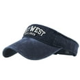 thumbnail image 2 of Unisex Empty Top Sun Hat Washed Canvas Visor Outdoor Embroidery Cap Adjustable Baseball Caps hats for men Blue, 2 of 3