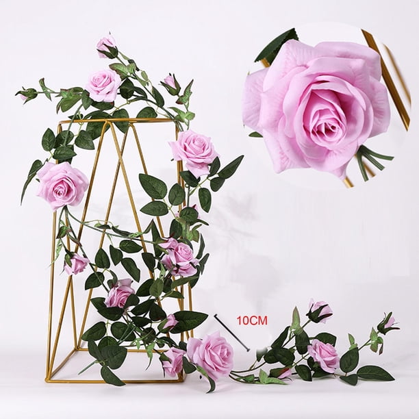 Arts Artificial Floral Flower Garland 6 FT Rose Vine Hanging Rose Garland para El Día de San Valentín Boda Centro de Decoración de Rosa 10cm Soledad Vid de rosa falsa